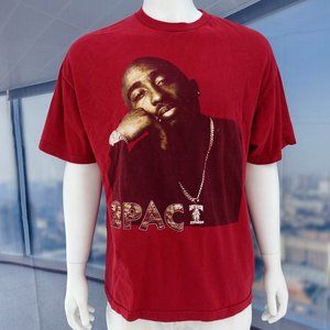 Vintage 2PAC T-Shirt RED Tee Shirt Sz XL